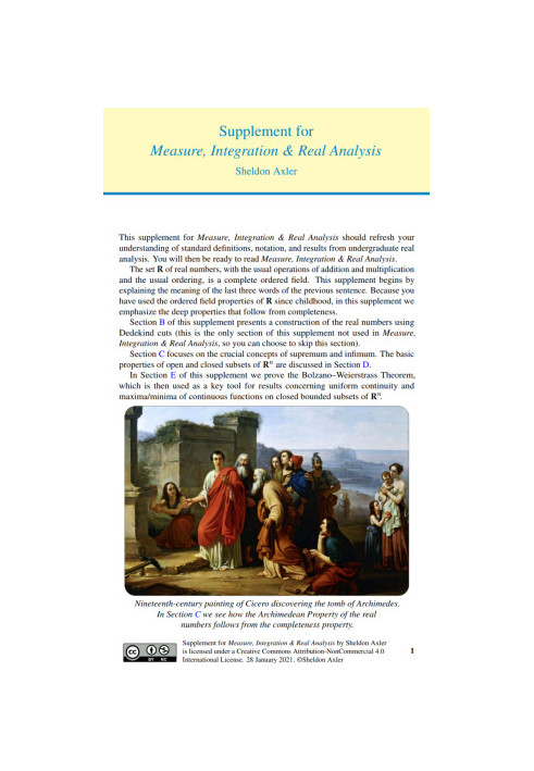 Supplement for Measure, Integration & Real Analysis