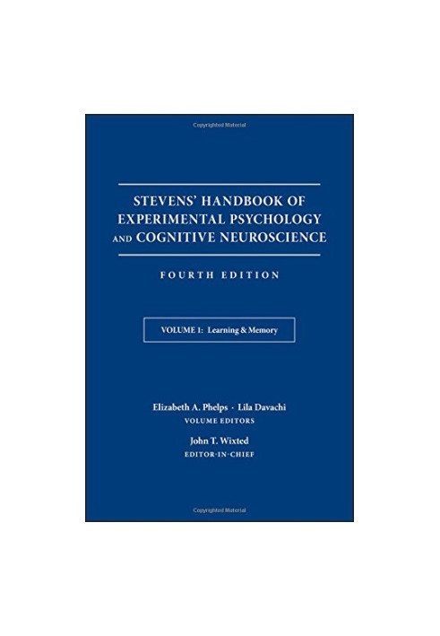 Stevens' handbook of experimental psychology and cognitive neurosciencenVolume 1, Learning et memory