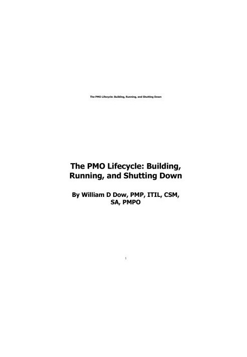 The PMO Lifecycle: Building, Running, and Shutting Down