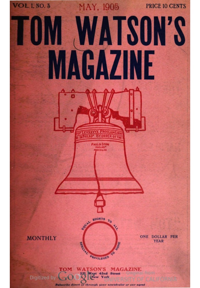 Журнал Тома Вотсона, вип. I, № 3, травень 1905 р