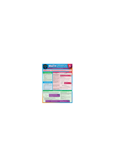 Math Fundamentals 5 - Word Problem Solving (QuickStudy Academic)