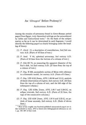 An Almagest before Ptolemy's?