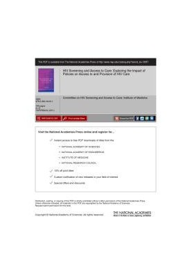 HIV Screening and Access to Care: Exploring the Impact of Policies on Access to and Provision of HIV Care