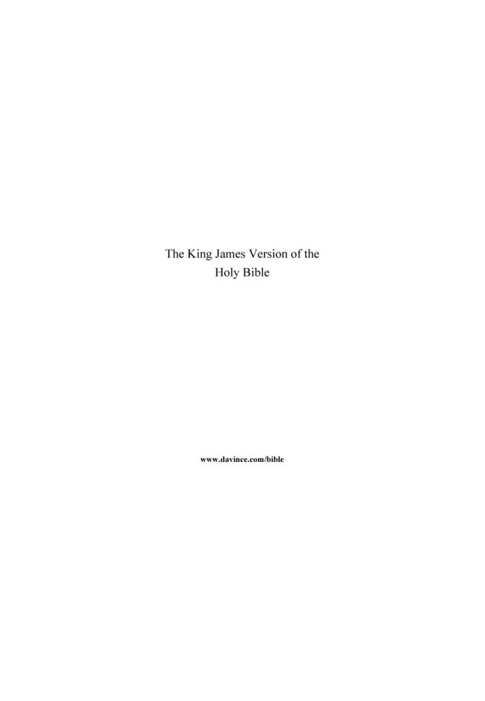 The King James Version of the Holy Bible
