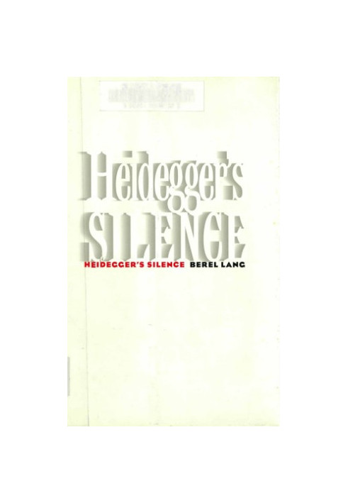 Heidegger’s silence