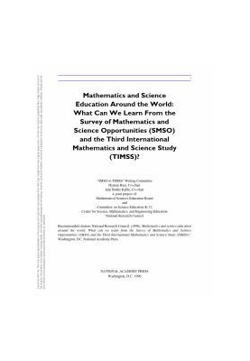 Mathematics and Science Education Around the World: What Can We Learn from the Survey of Mathematics and Science Opportunitie