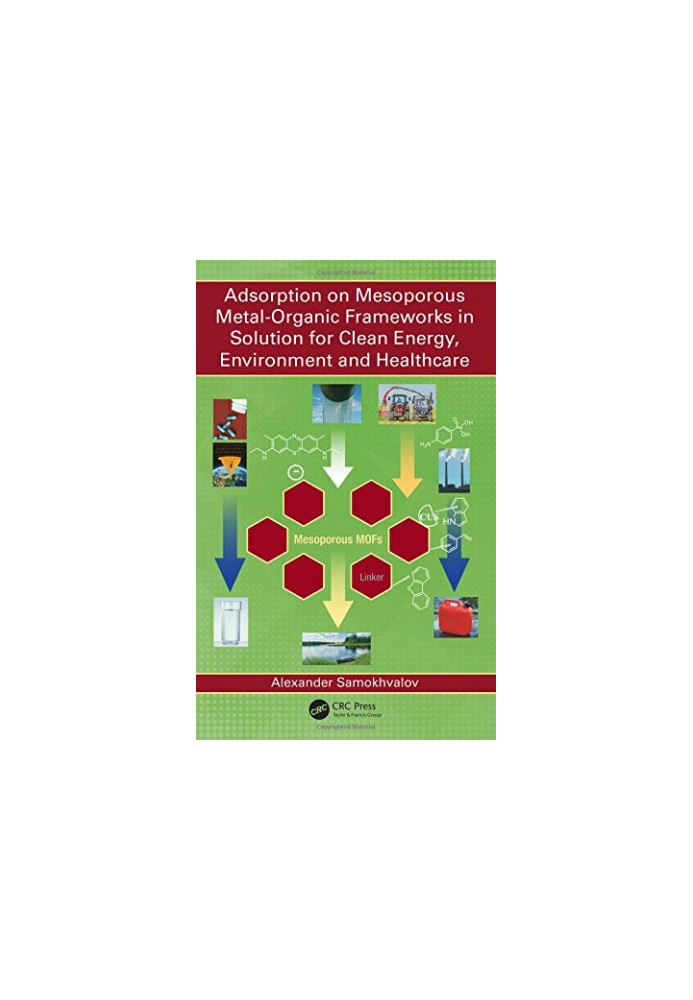 Adsorption on Mesoporous Metal-Organic Frameworks in Solution for Clean Energy, Environment and Healthcare