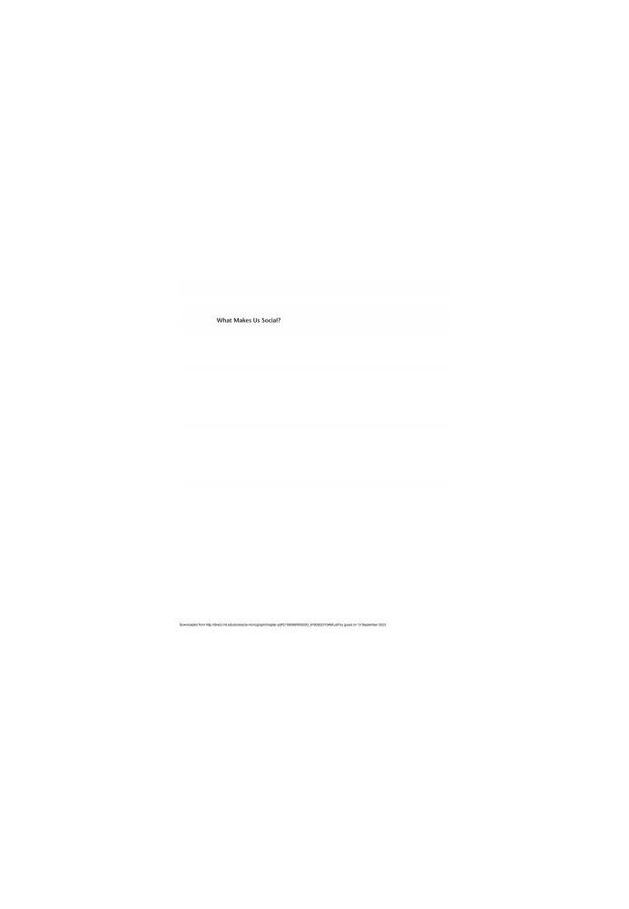 What Makes Us Social?