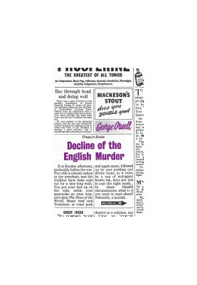 Decline of the English murder, and other essays