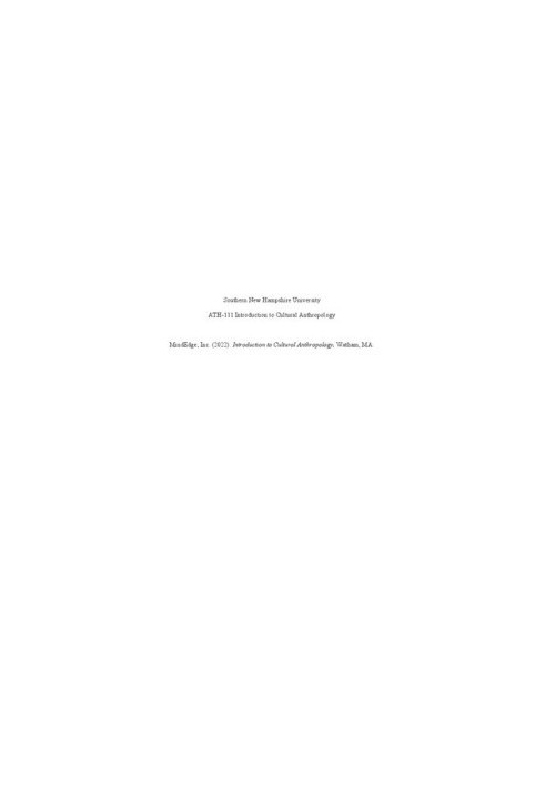 Introduction to Cultural Anthroplogy