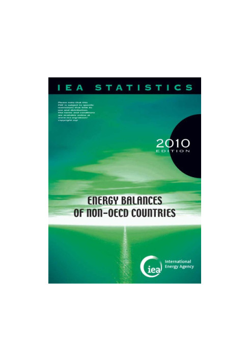 Energy Balances of non-OECD Countries 2010.