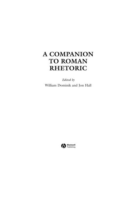A companion to Roman rhetoric