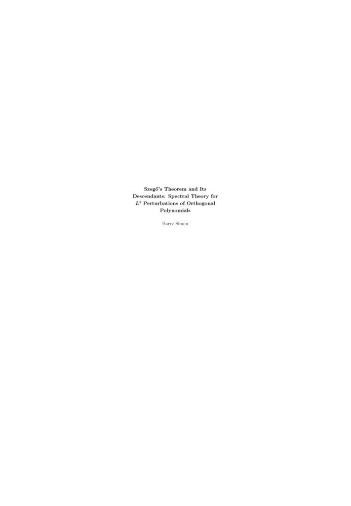 Szegos Theorem and its Descendants