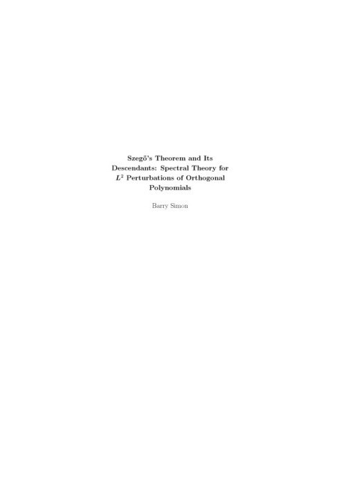 Szegos Theorem and its Descendants
