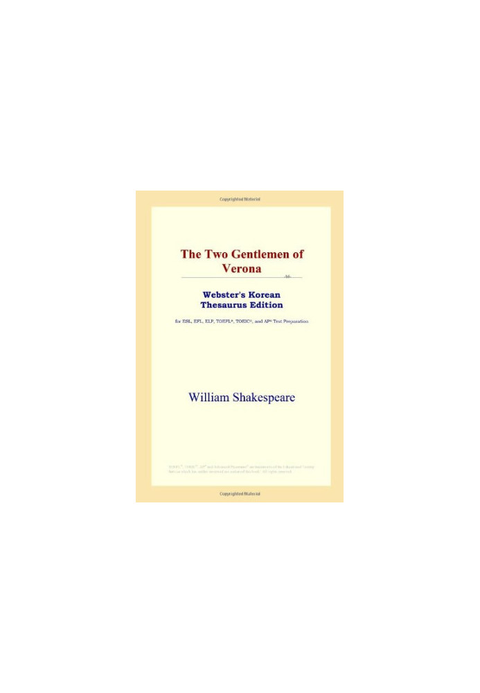 The Two Gentlemen of Verona (Webster's Korean Thesaurus Edition)