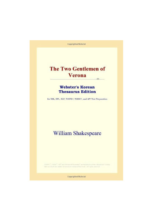 The Two Gentlemen of Verona (Webster's Korean Thesaurus Edition)