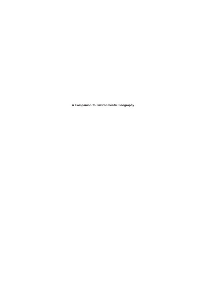 A companion to environmental geography