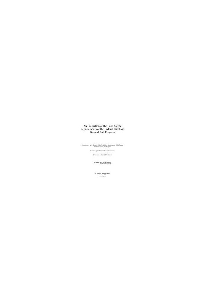 An Evaluation of the Food Safety Requirements of the Federal Purchase Ground Beef Program