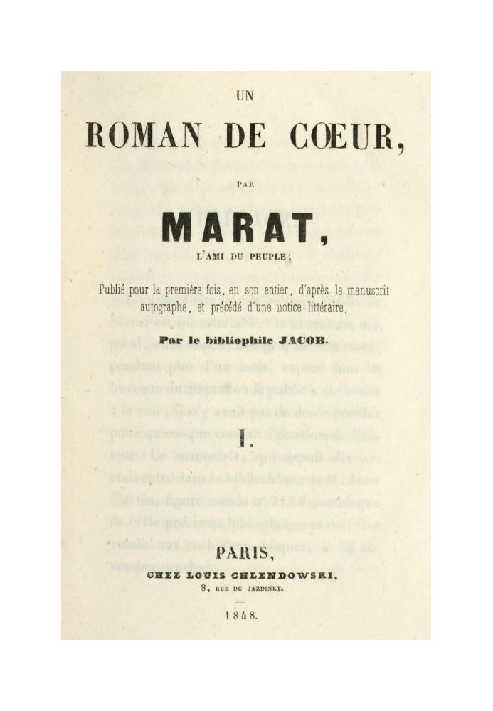 The Adventures of Young Count Potowski, Vol. 1 (of 2) A novel of the heart by Marat, the friend of the people