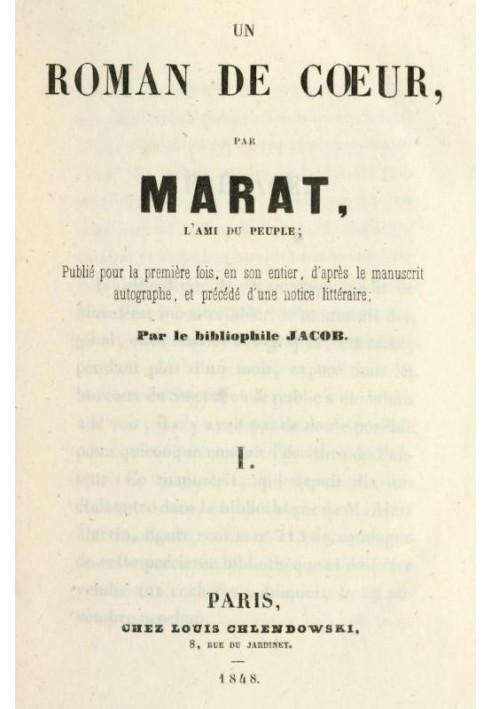 The Adventures of Young Count Potowski, Vol. 1 (of 2) A novel of the heart by Marat, the friend of the people