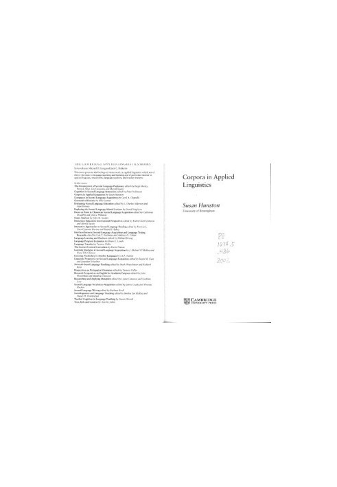 Corpora in Applied Linguistics