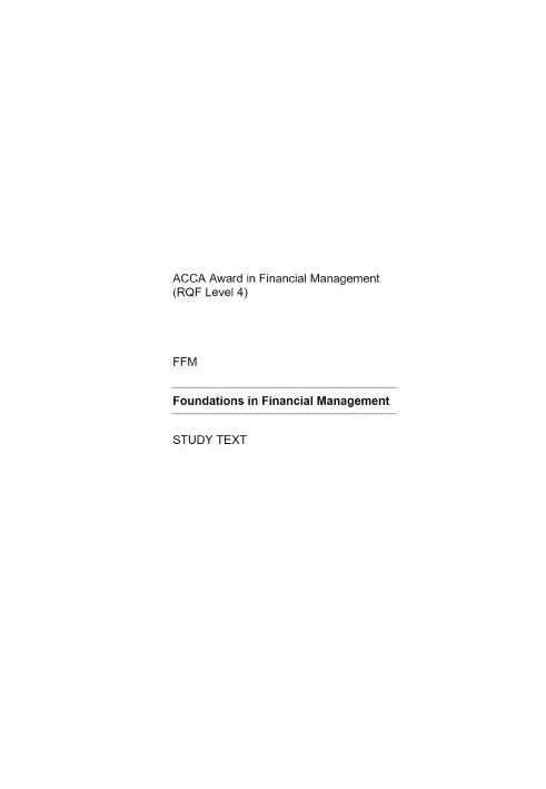 ACCA foundations in Financial Management 2024