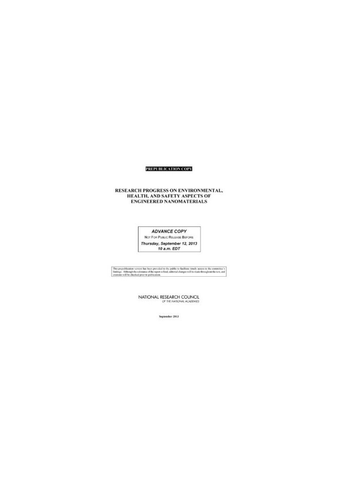 Research Progress on Environmental, Health, and Safety Aspects of Engineered Nanomaterials