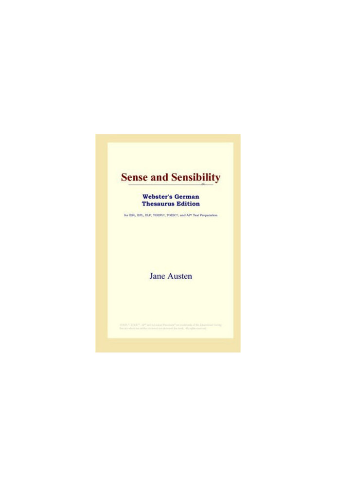Sense and Sensibility (Webster's German Thesaurus Edition)