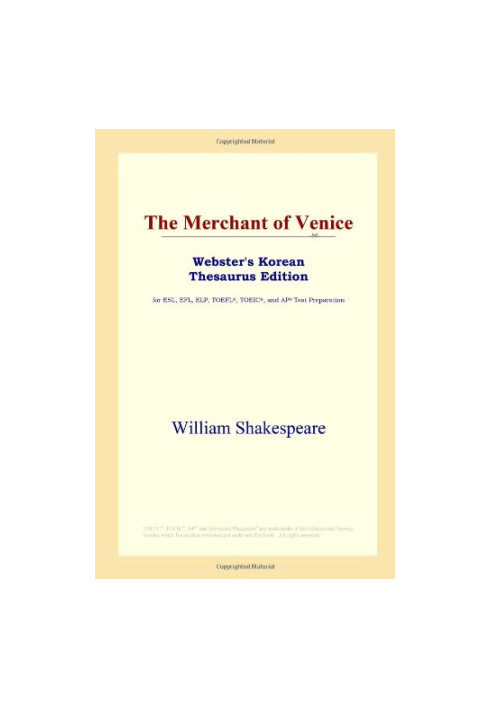 The Merchant of Venice (Webster's Korean Thesaurus Edition)