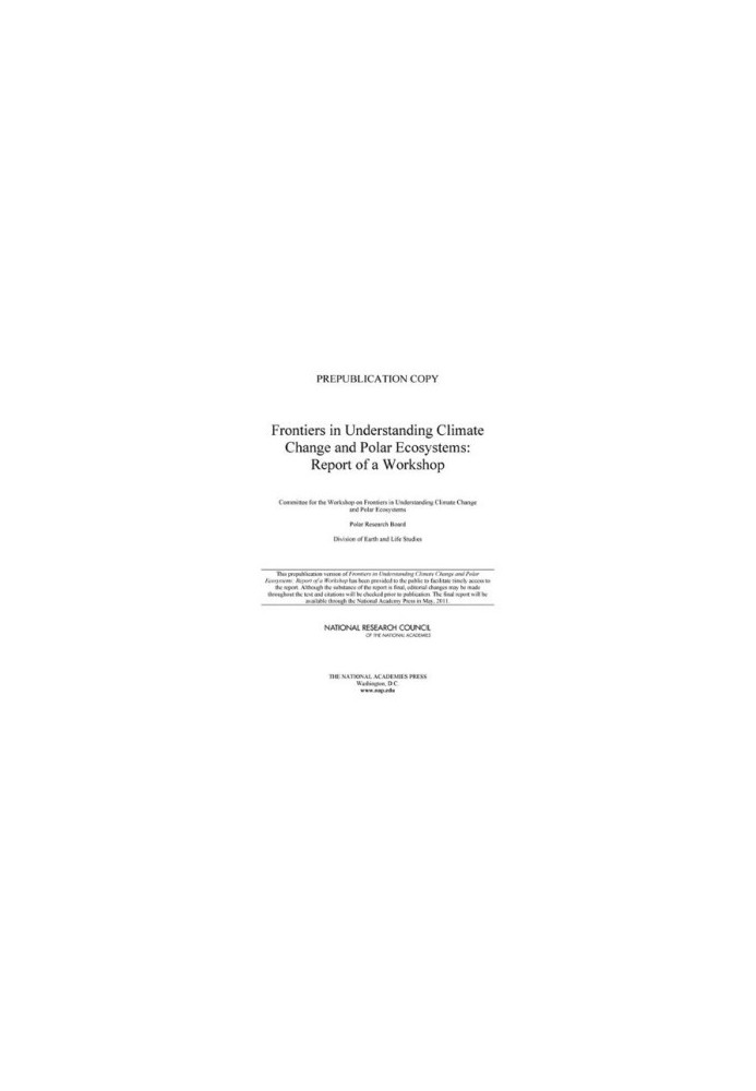 Frontiers in Understanding Climate Change and Polar Ecosystems: Summary of a Workshop