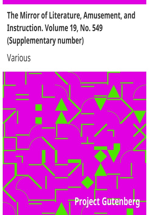 Зеркало литературы, развлечений и обучения. Том 19, № 549 (Дополнительный номер)