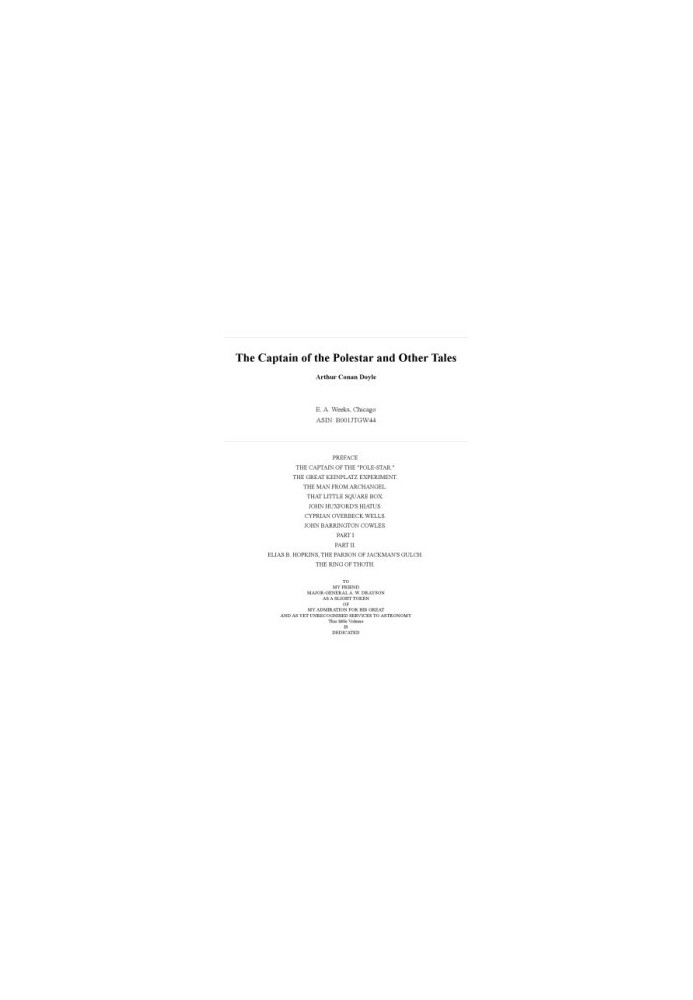 The Captain of the Polestar and Other Tales