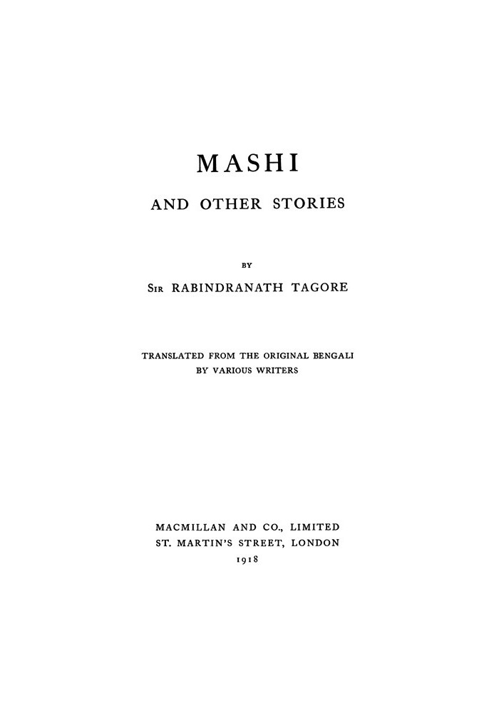 Mashi, and Other Stories