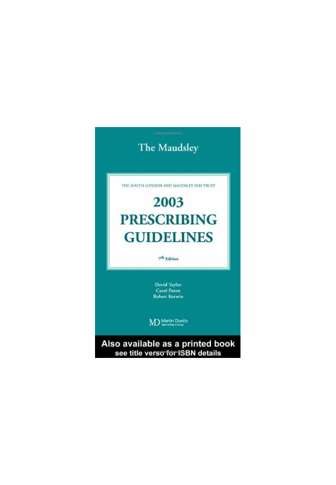 Maudesley Prescribing Guidelines