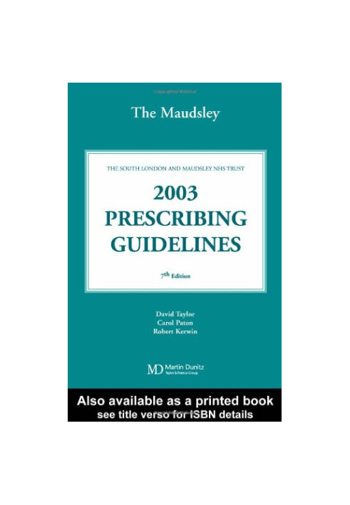 Maudesley Prescribing Guidelines