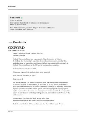 The Oxford Handbook of Ethics and Economics