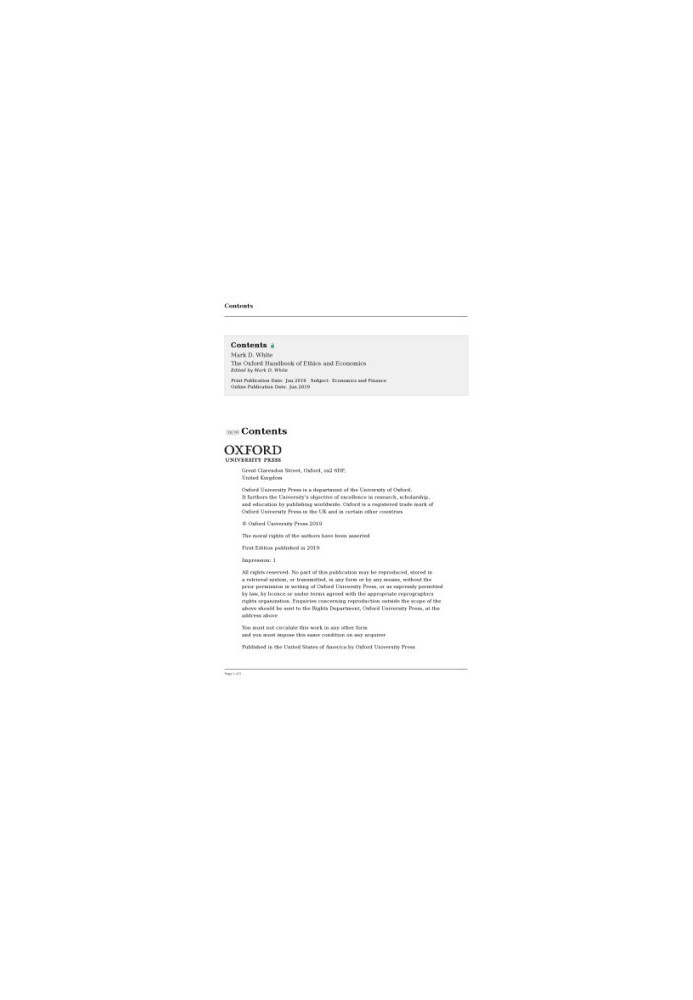 The Oxford Handbook of Ethics and Economics