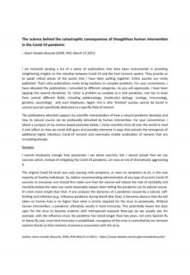 The science behind the catastrophic consequences of thoughtless human interventon in the Covid-19 pandemic