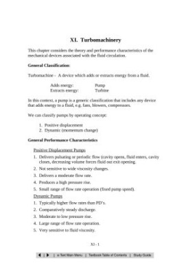 Study Guide Chapter 11 Turbomachinery
