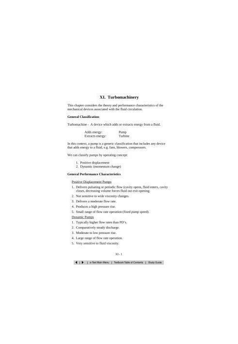 Study Guide Chapter 11 Turbomachinery