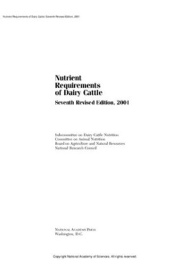Nutrient Requirements of Dairy Cattle