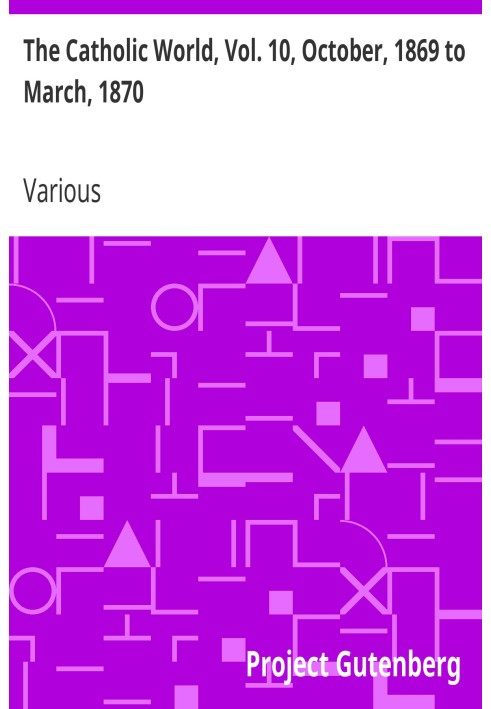 Католицький світ, том. 10 жовтня 1869 року по березень 1870 року