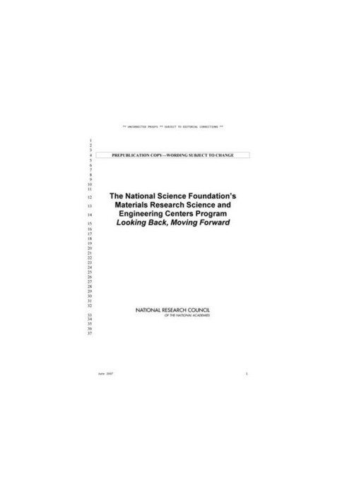 The National Science Foundation's Materials Research Science and Engineering Centers Program - Looking Back, Moving Forward