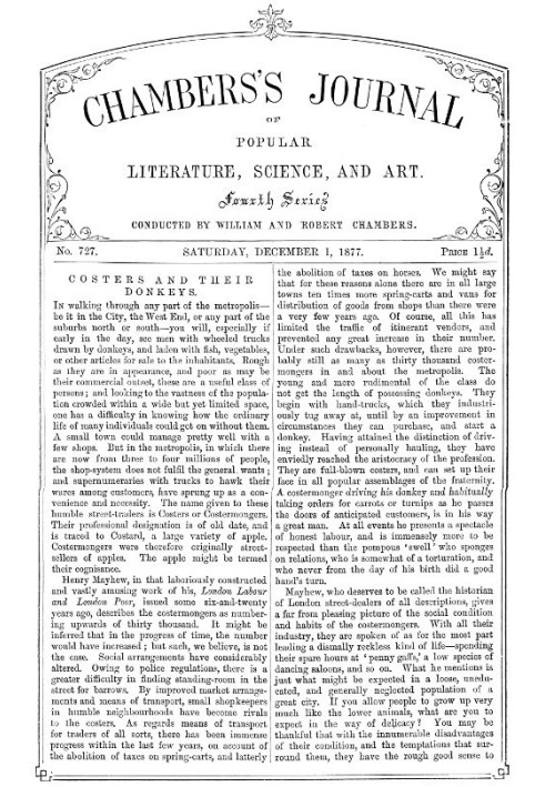 Chambers's Journal of Popular Literature, Science, and Art, № 727, 1 грудня 1877 р.