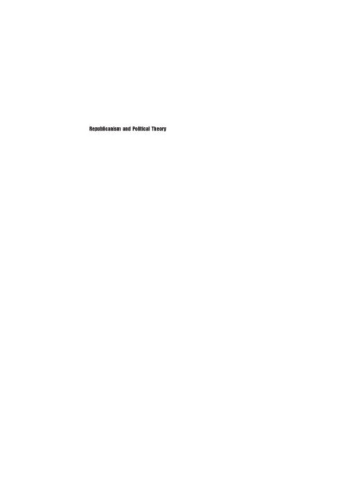 Republicanism and Political Theory