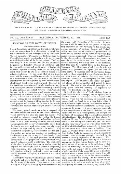 Chambers's Edinburgh Journal, № 307, нова серія, субота, 17 листопада 1849 р.