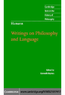 Hamann: Writings on Philosophy and Language