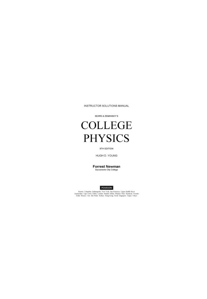 Instructor's Solution Manuals to College Physics