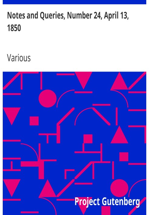 Примітки та запити, номер 24, 13 квітня 1850 р
