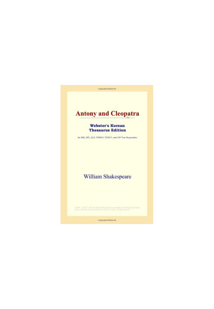 Antony and Cleopatra (Webster's Korean Thesaurus Edition)
